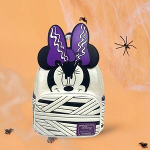 NWT Loungefly Disney Glow In The Dark Bride of Frankenstein Minnie Mini Backpack